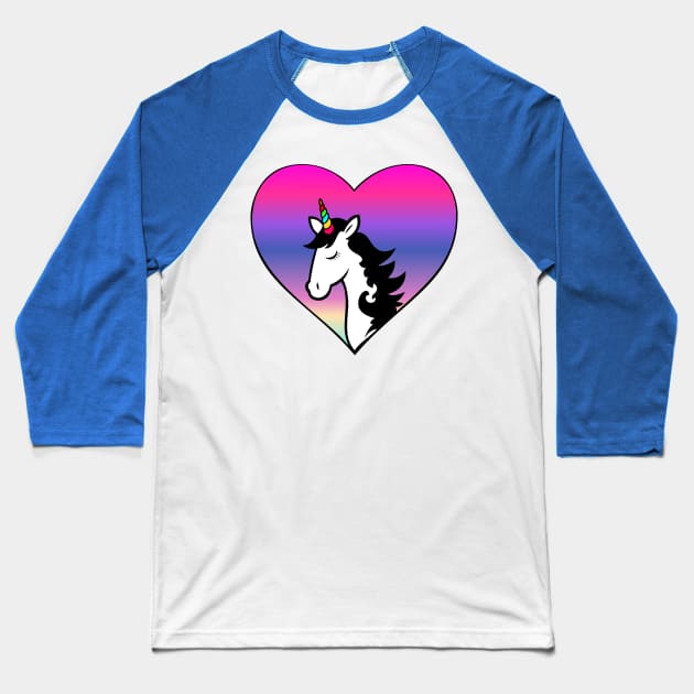 Unicorn Rainbow Sweetheart Baseball T-Shirt by snknjak